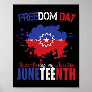 Juneteenth Vieren Vrijheid Rood Wit Blauw Gratis B Poster