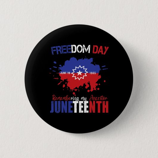 Juneteenth Vieren Vrijheid Rood Wit Blauw Gratis B Ronde Button 5,7 Cm (Voorkant)