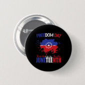 Juneteenth Vieren Vrijheid Rood Wit Blauw Gratis B Ronde Button 5,7 Cm (Voorkant /achterkant)