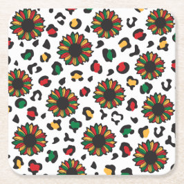 Juneteenth vieren zwarte geschiedenis melanine fam kartonnen onderzetters