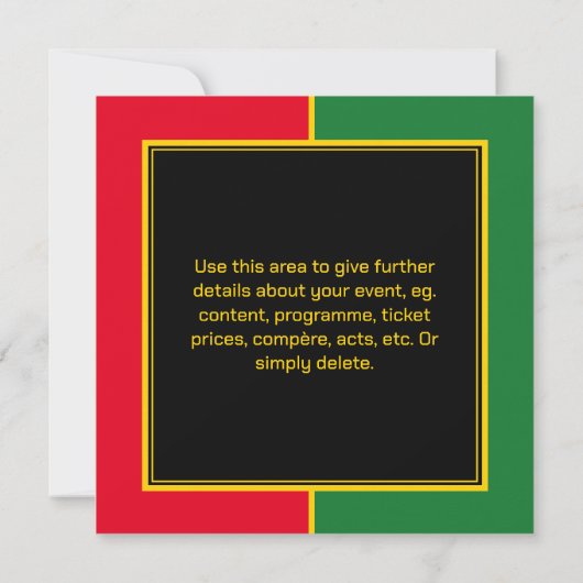 JUNETEENTH Viering Uitnodiging (Achterkant)