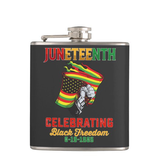 Juneteenth Viering van de Zwarte Vrijheid 6 19 186 Heupfles (Voorkant)