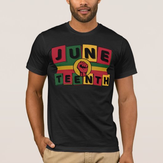 JUNETEENTH Viering Zwarte Geschiedenis Zwarte Krac T-shirt (Voorkant)
