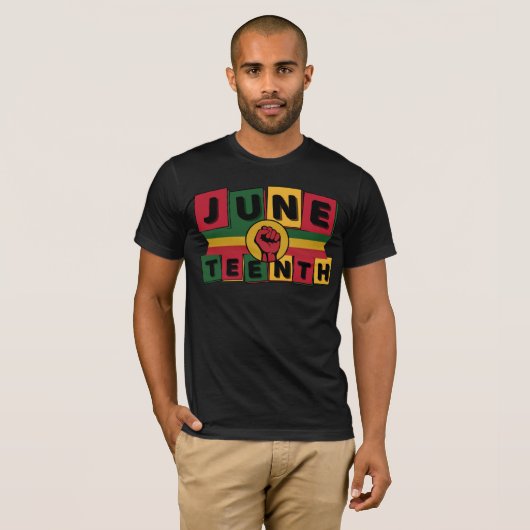 JUNETEENTH Viering Zwarte Geschiedenis Zwarte Krac T-shirt (Voorkant volledig)