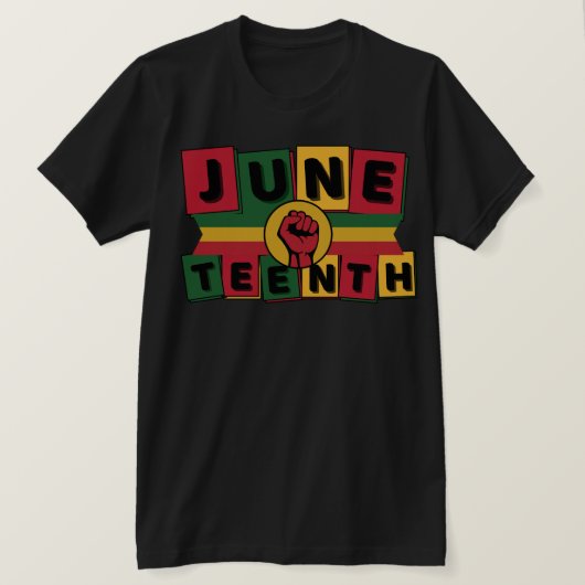 JUNETEENTH Viering Zwarte Geschiedenis Zwarte Mach T-shirt (Design voorkant)