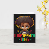 Juneteenth viert 1865 Cool Brown Skin King B Kaart (Gele Bloem)