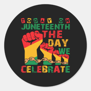 Juneteenth viert 1865 vrijheid voor Afrikaanse Ame Ronde Sticker