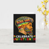 Juneteenth viert 1865 vrijheid zwarte koning kaart (Gele Bloem)