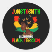 Juneteenth viert Black Freedom Day Mannen vrouwen Ronde Sticker (Voorkant)