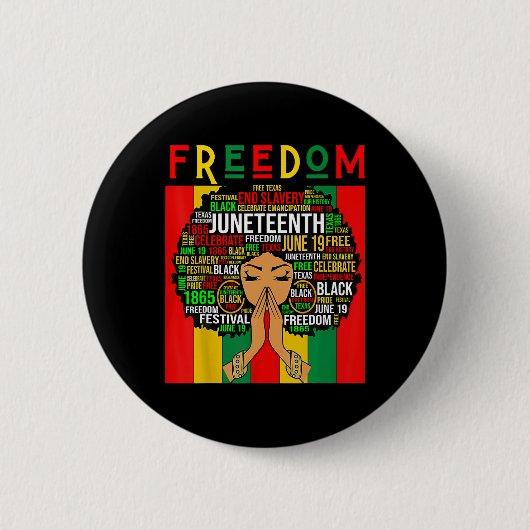 Juneteenth viert Black Girl Magic Freedom Day Ronde Button 5,7 Cm (Voorkant)