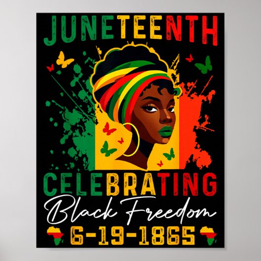Juneteenth viert de zwarte vrijheid juneteenth poster (Voorkant)