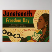 Juneteenth viert emancipatie en erfgoed poster (Voorkant)