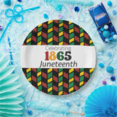 Juneteenth viert sinds 1865 zwarte geschiedenis papieren bordje (Feest)