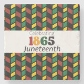 Juneteenth viert sinds 1865 zwarte geschiedenis stenen onderzetter (Voorkant)