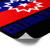 Juneteenth viert vrijheid rood wit blauw poster (Hoek)