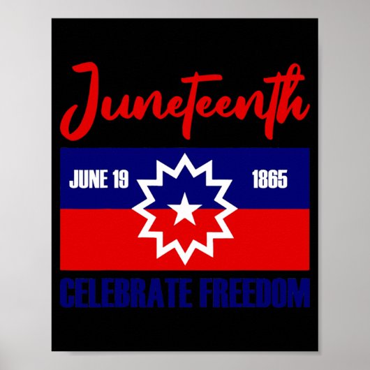 Juneteenth viert vrijheid rood wit blauw poster (Voorkant)
