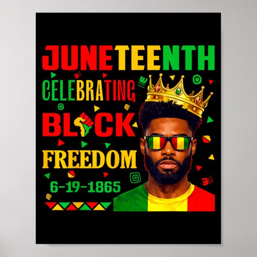 Juneteenth viert zwarte Afrikaanse vrijheid 1865 Poster (Voorkant)