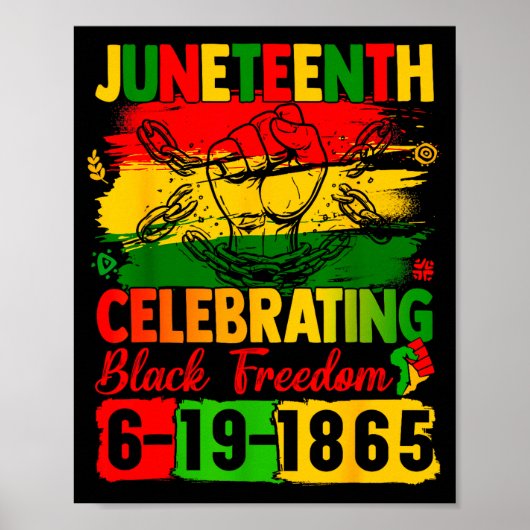 Juneteenth viert zwarte vrijheid 1865 mannen poster (Voorkant)