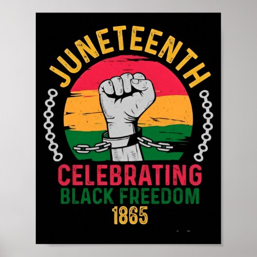 Juneteenth viert zwarte vrijheid 1865 poster (Voorkant)