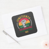 Juneteenth viert zwarte vrijheid 1865 vierkante sticker (Envelop)