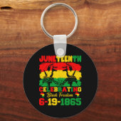 Juneteenth viert zwarte vrijheid 6 19 1865 sleutelhanger (Voorkant)