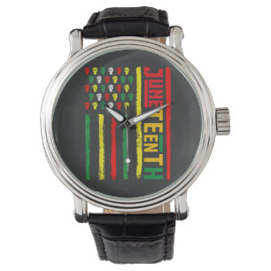 Juneteenth-vlag viert zwarte vrijheid 1865 horloge