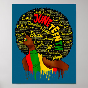Juneteenth-vlag zwarte geschiedenis trots Afrikaan Poster
