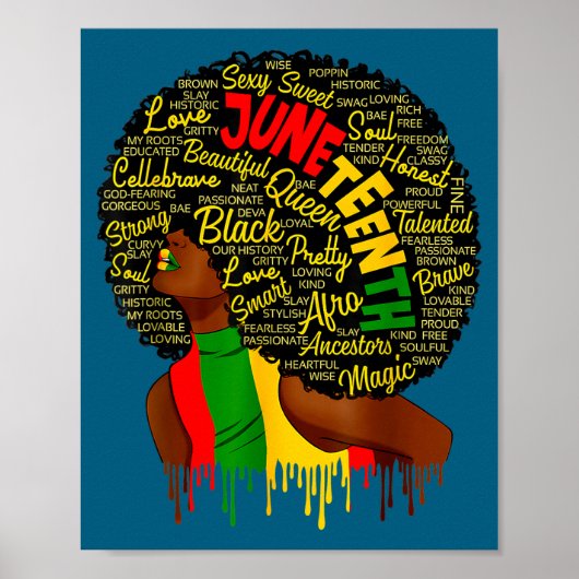 Juneteenth-vlag zwarte geschiedenis trots Afrikaan Poster (Voorkant)