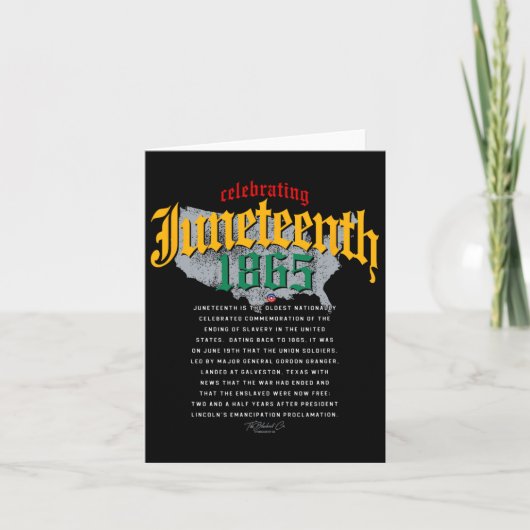 Juneteenth Voorouders 1865 Afro-Amerikaanse Kaart  (Voorkant)