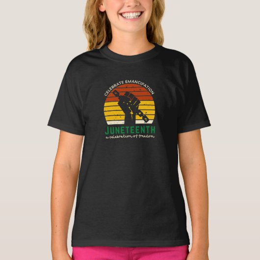 Juneteenth Vrijheid Vieren T-Shirt (Voorkant)