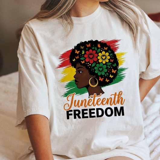 Juneteenth Vrijheid Zwarte Koningin Vlinders Tri-Blend Shirt