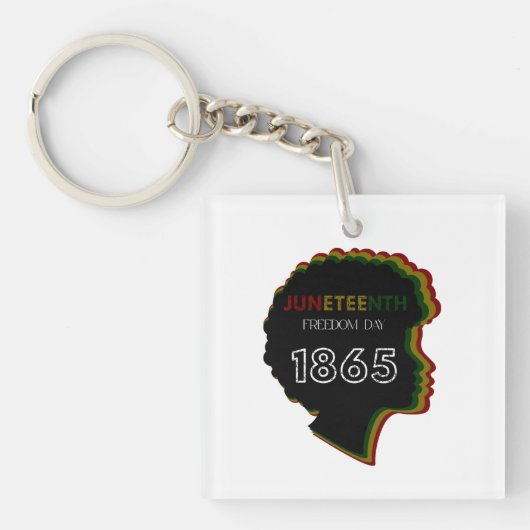 Juneteenth Vrijheidsdag 1865 Viering Design Sleutelhanger (voorkant)