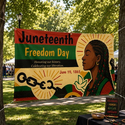 Juneteenth Vrijheidsdag Emancipatie Viering Spandoek