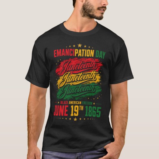 Juneteenth Vrijheidsdag Pan-Afrikaans Erfgoed T-shirt (Voorkant)