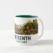 Juneteenth Vrijheidsdag Tweekleurige Koffiemok (Voorkant rechts)