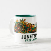 Juneteenth Vrijheidsdag Tweekleurige Koffiemok (Voorkant links)