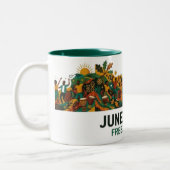 Juneteenth Vrijheidsdag Tweekleurige Koffiemok (Links)