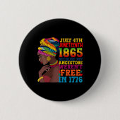 Juneteenth Vrouwen Juneteenth Shirten Afrika Ameri Ronde Button 5,7 Cm (Voorkant)