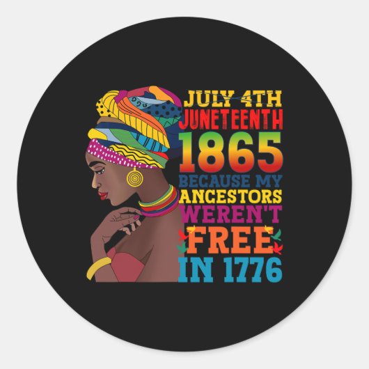 Juneteenth Vrouwen Juneteenth Shirten Afrika Ameri Ronde Sticker (Voorkant)