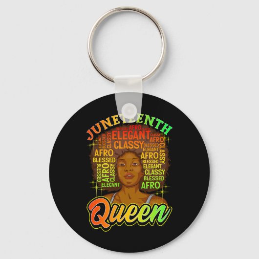 Juneteenth Vrouwen Juneteenth Shirten Natuurlijke  Sleutelhanger (Voorkant)