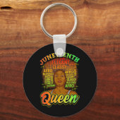 Juneteenth Vrouwen Juneteenth Shirten Natuurlijke  Sleutelhanger (Voorkant)