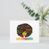 Juneteenth Vrouwen Koningin Afro-Amerikaans Zwart  Briefkaart (Staand voorkant)
