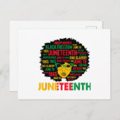 Juneteenth Vrouwen Koningin Afro-Amerikaans Zwart  Briefkaart (Voorkant / Achterkant)
