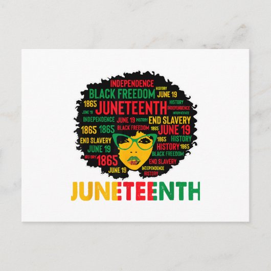 Juneteenth Vrouwen Koningin Afro-Amerikaans Zwart  Briefkaart (Voorkant)