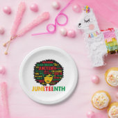 Juneteenth Vrouwen Koningin Afro-Amerikaans Zwart Papieren Bordje (Feest)