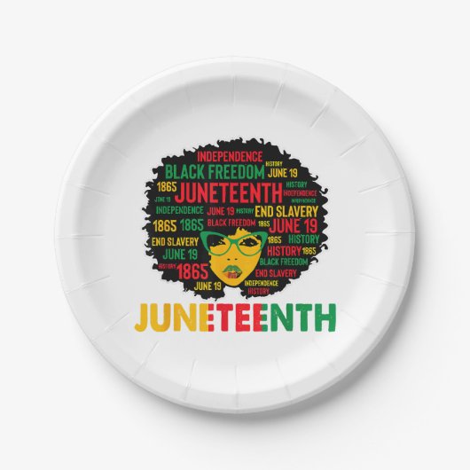 Juneteenth Vrouwen Koningin Afro-Amerikaans Zwart Papieren Bordje (Voorkant)