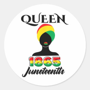 Juneteenth Vrouwen Meisjes Koningin Afro Melanine  Ronde Sticker