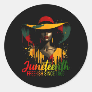 Juneteenth Vrouwen Vieren Zwarte Vrijheid Geschied Ronde Sticker