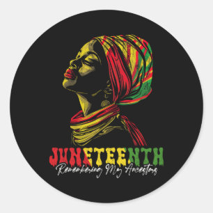 Juneteenth Vrouwen Vieren Zwarte Vrijheid Geschied Ronde Sticker