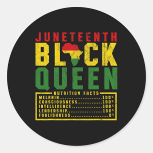 Juneteenth Vrouwen Zwarte Koningin Dieet Melanine Ronde Sticker
